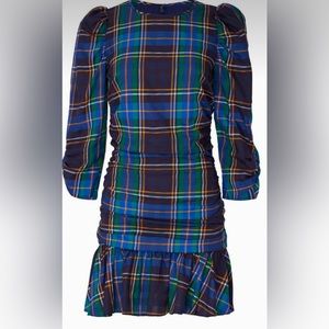Tanya Taylor Plaid Raven Dress
